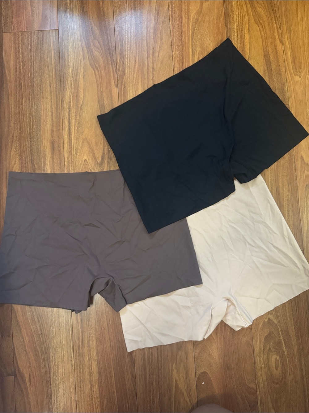3-Pack Seamless Biker Shorts — Black, Taupe, Beige
